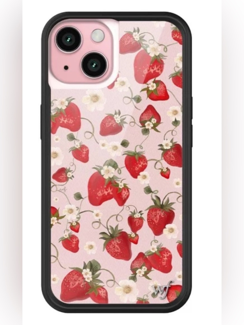 Wildflowers Pink Strawberry Print Protective Phone Case